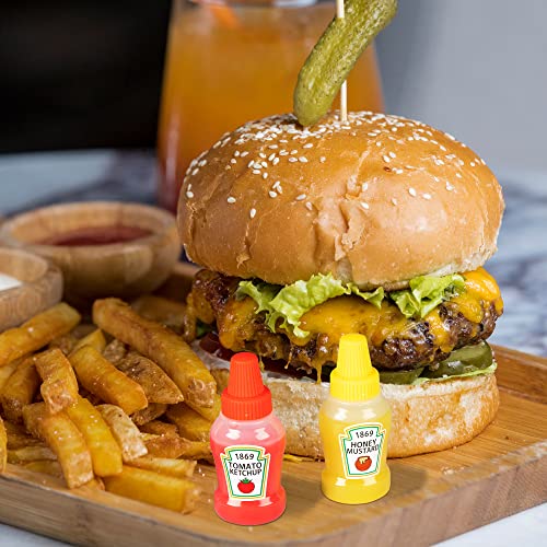 RONRONS 4 Pieces Mini Ketchup Bottles for Lunch Box, 25ml Salad Dressing Containers Small Condiment Squeeze Bottles for Sauce - Image 2