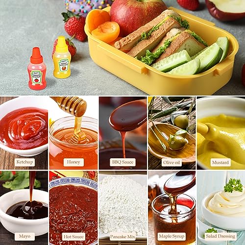 RONRONS 4 Pieces Mini Ketchup Bottles for Lunch Box, 25ml Salad Dressing Containers Small Condiment Squeeze Bottles for Sauce - Image 5