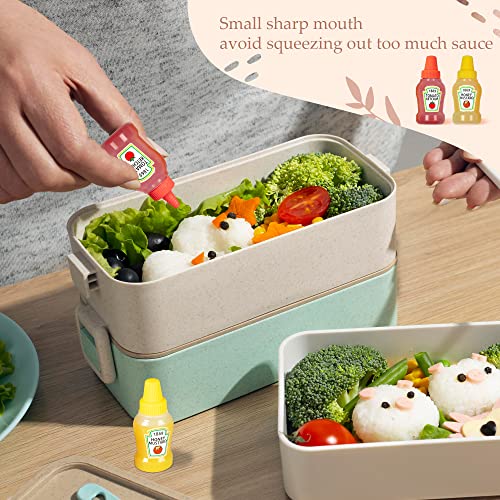RONRONS 4 Pieces Mini Ketchup Bottles for Lunch Box, 25ml Salad Dressing Containers Small Condiment Squeeze Bottles for Sauce - Image 4