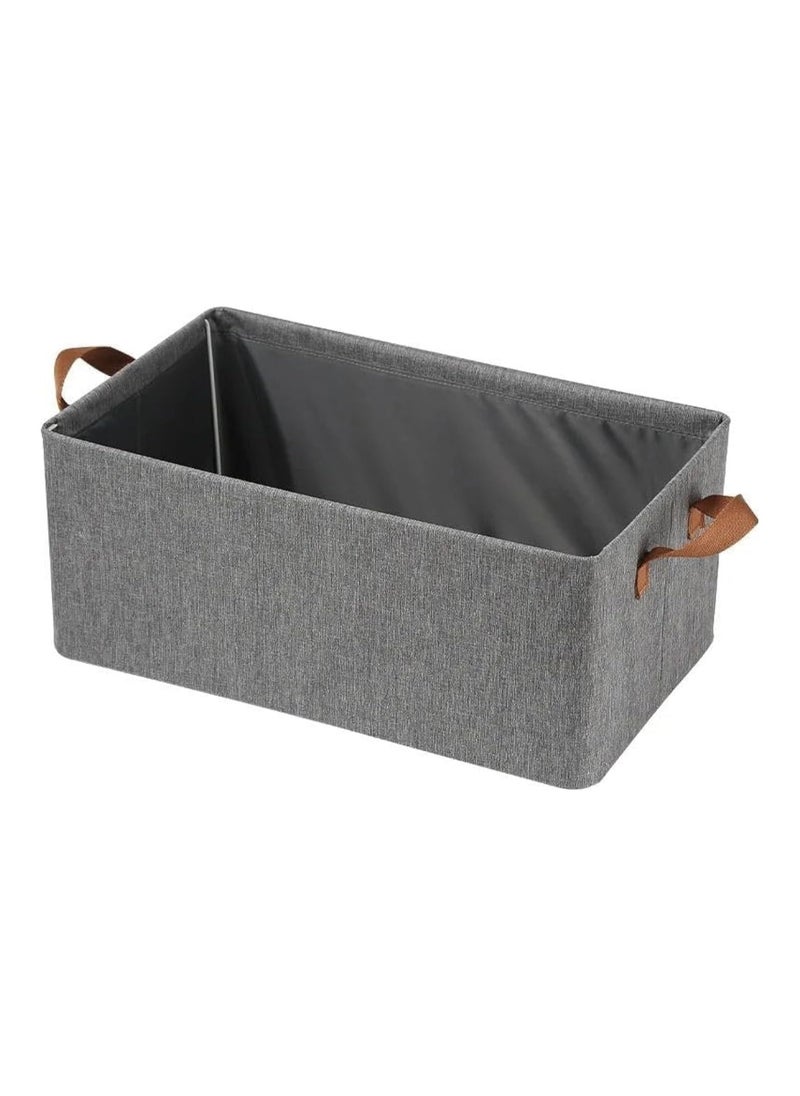 Clothes Storage Box - Collapsible Fabric Divided Storage Basket with Heavy Duty Metal Hardware - Closet Organizer - Drawer Organizers with Durable Washable Handles.  - Image 1