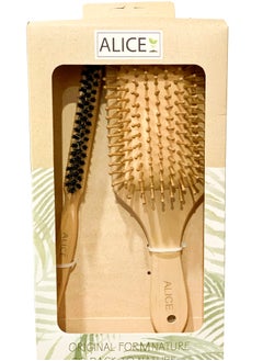 Alice Alice Wooden Hair Comb And Brush ( Packing May Vary ) 
