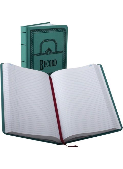Boorum & Pease® Canvas Account Book, Record, 16 Lb., 12 1/8" x 7 5/8", 500 Pages, Blue