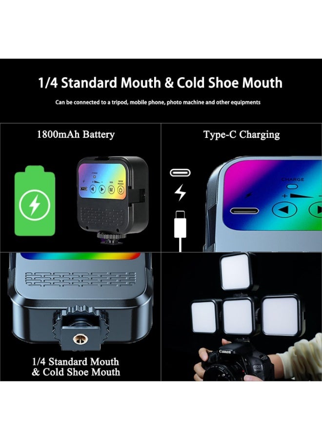 Flushrenic RGB LED Video Light, Full Color Selfie Light for iPhone, Phone Light with Type-C Rechargeable, Picture Light Up to 6000K Color Temperature for Selfie, Zoom Conference, Video, Makeup and Live Stream - Image 4