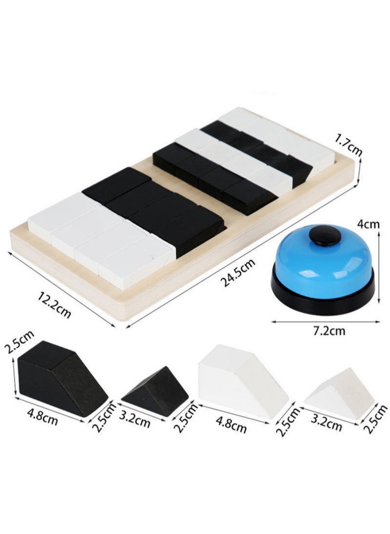 Battle Block Wooden Strategy Game for Kids – Competitive Educational Puzzle Set with Wooden Board, Black and White Figures, and Challenge Cards – Boosts Concentration, Imagination, and Logical Thinking  - Image 5