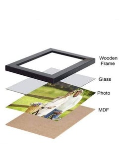 DJ ARTS DJ ARTS Wood A4 Picture Photo Frame with Glass Pack of 1 Brown  - Image 3