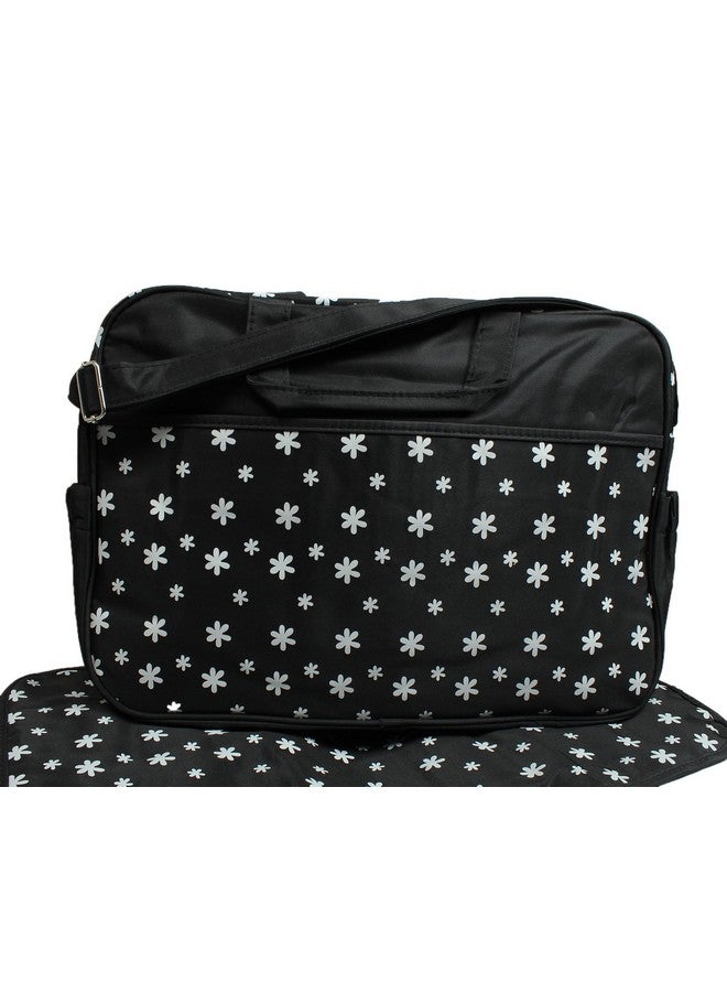 BABIES BLOOM Black Stylish Portable Diaper Bag For New Mom And Dad Portable Travel Diaper Bags Diaper Bag For Mom (3Pcs Daisy Design)  - Image 4