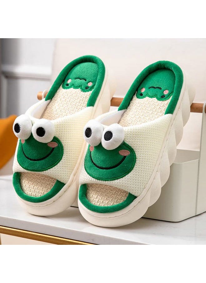 Yoroka - Cartoon slippers Cute Animal Shape Slippers,Thick Sole Soft Indoor Outdoor Slippers for Women Frog6 - Image 1