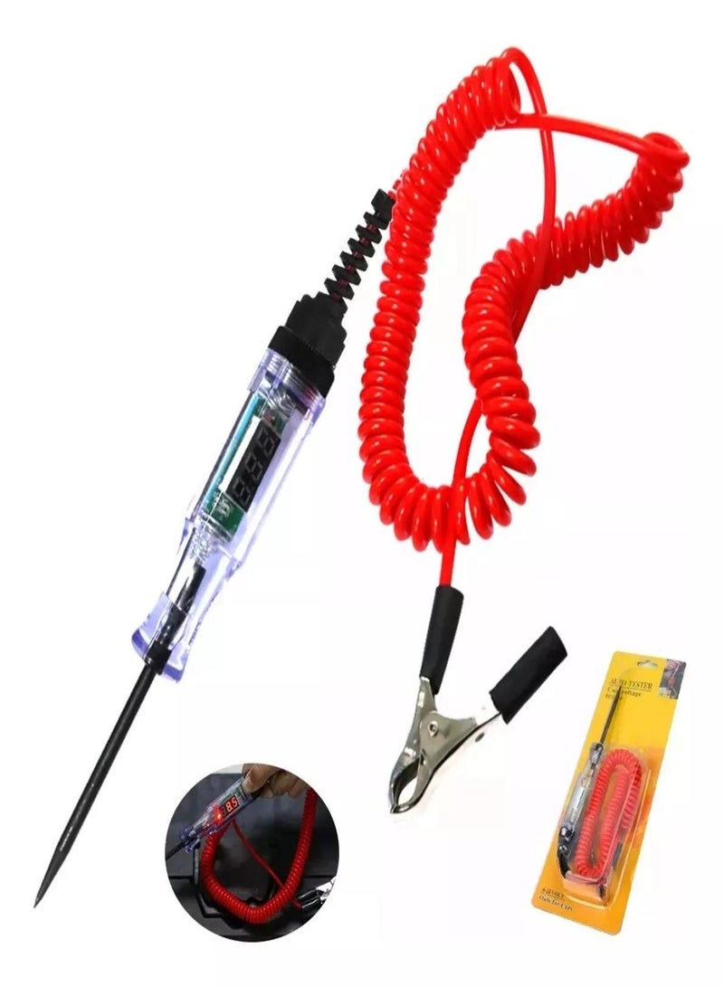 Digital display electric pen for automotive voltage meter, 5-120V maintenance and inspection tool, large DC spring - Image 1