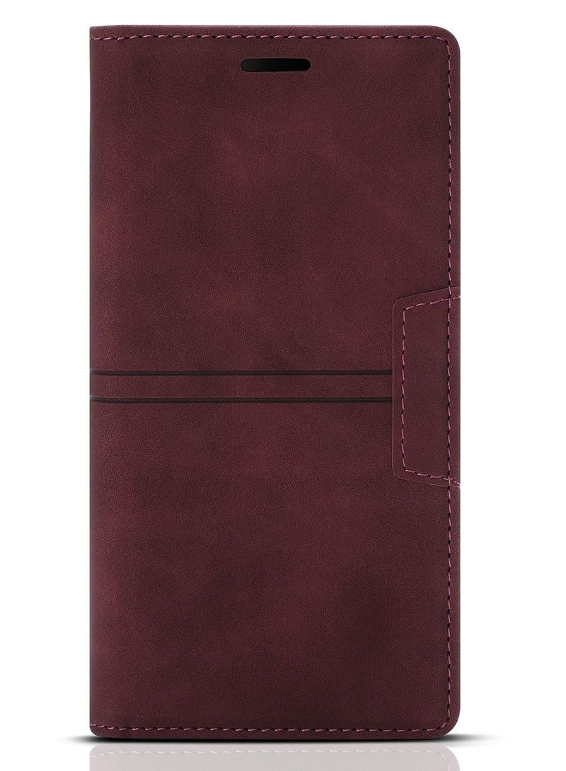 Suteni Flip Cover Leather Protective Hidden Card Slots Phone Case for iPhone - Image 1