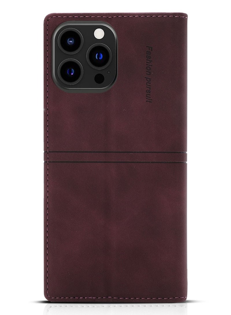 Suteni Flip Cover Leather Protective Hidden Card Slots Phone Case for iPhone - Image 2