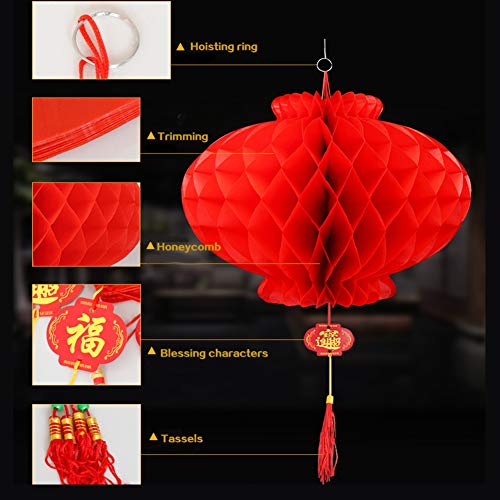 panlen 20 Pack 7.9" Chinese Red Lanterns for New Year Decoration, 2026 Horse Year Spring Festival, Mini Hanging Red Lanterns for Traditional Spring Festival, Lunar New Year, Party Wedding Restaurant - Image 3