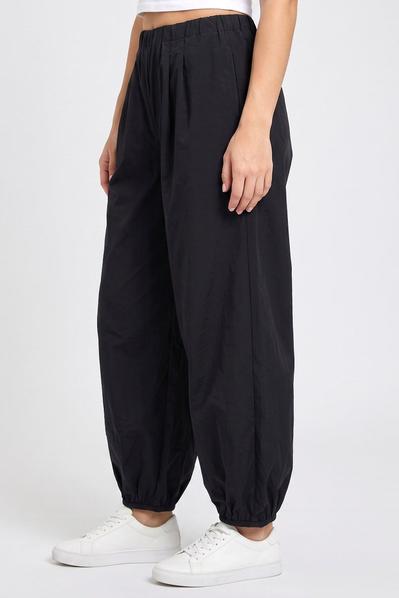 Threadbare Women Balloon Fit Solid Track Pants, Dark Navy - Image 3