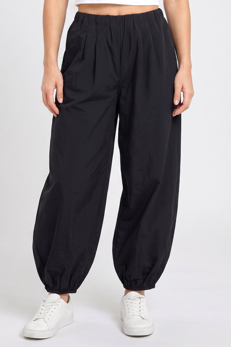 Threadbare Women Balloon Fit Solid Track Pants, Dark Navy - Image 1