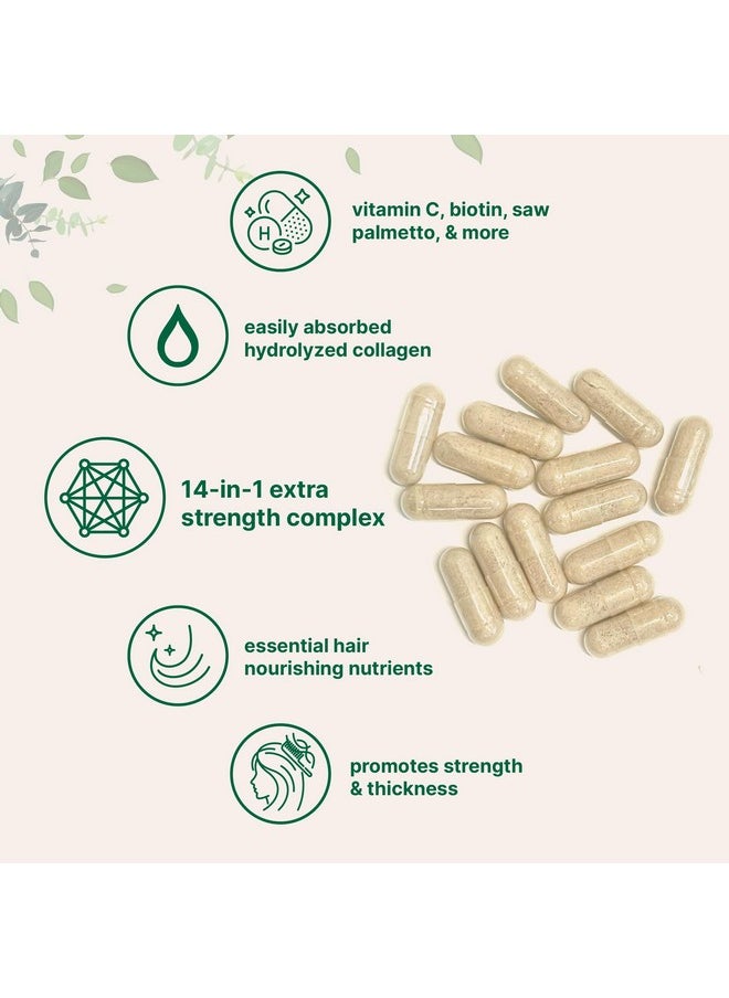 Micro Ingredients Hair Growth Vitamins Complex, 120 Capsules | 14-in-1 Formula with 5,000mcg Biotin, Collagen, Keratin, Vitamin C, Saw Palmetto & More | Vitaminas Para El Cabello | Promotes Natural Growth & Thickness  - Image 3