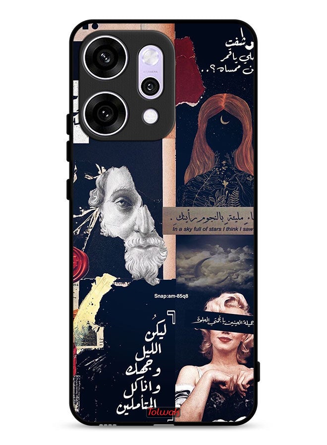 Tolwak Oppo Reno14 Pro Protective Case Cover Arabic Quotes And Cut Faces