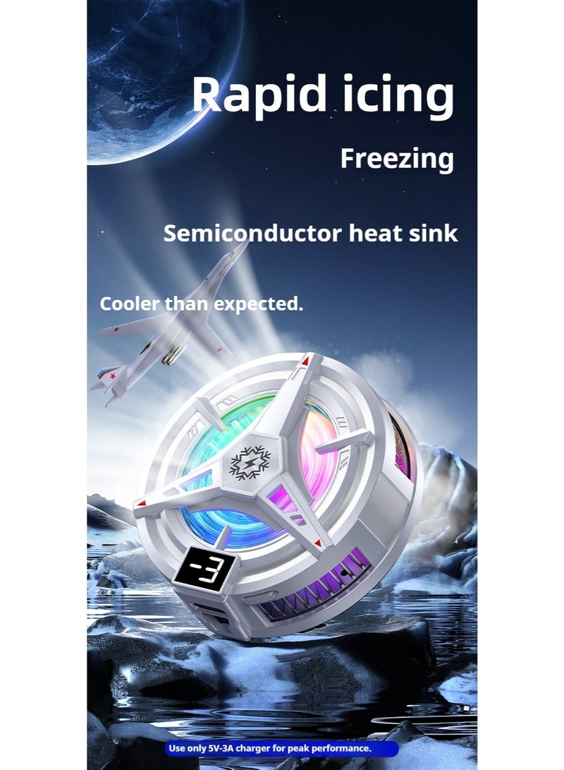 Multi-Mode Magnetic Phone Cooler, 12W Turbo Cooling with Triple Temperature Setting , RGB Light, Aluminum Heatsink for Gaming Smartphones, Supports QC/PD Fast Charging - Image 2