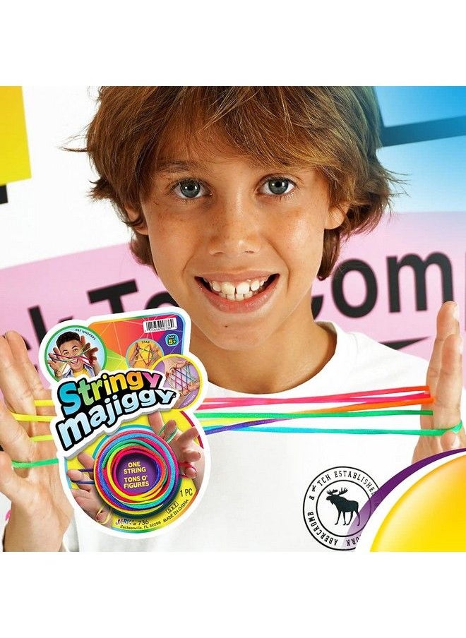 Ja-Ru - Stringy Majiggy Cats Cradle Chinese String Toys (2 Cats Cradle) Finger Hand String Tricks Games For Kids & Adults Girls & Boys. Rainbow Rope Toy. Party Stocking Stuffers. 7362S - Image 1