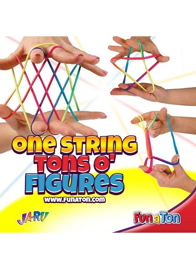 Ja-Ru - Stringy Majiggy Cats Cradle Chinese String Toys (2 Cats Cradle) Finger Hand String Tricks Games For Kids & Adults Girls & Boys. Rainbow Rope Toy. Party Stocking Stuffers. 7362S - Image 1
