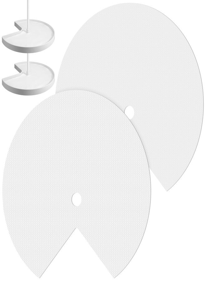 Innconee 2 Pcs Lazy Susan Shelf Liner 31 Inch EVA Lazy Susan Shelf Liner Non-Adhesive Protection Mats for Cabinet Fridge Refrigerator Pantry Sink Cupboard Storage (Diamond Pattern,White) - Image 1