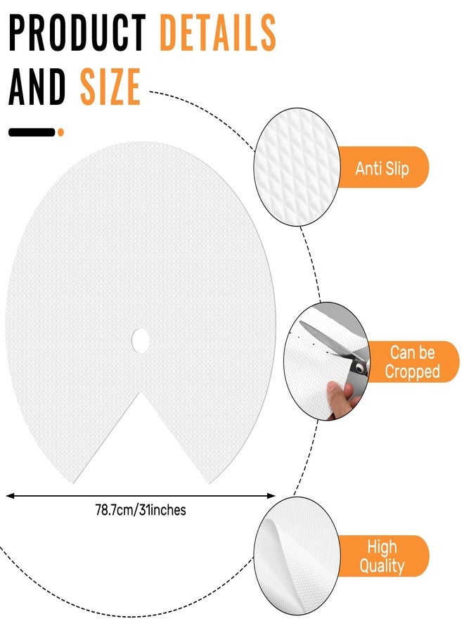 Innconee 2 Pcs Lazy Susan Shelf Liner 31 Inch EVA Lazy Susan Shelf Liner Non-Adhesive Protection Mats for Cabinet Fridge Refrigerator Pantry Sink Cupboard Storage (Diamond Pattern,White) - Image 4
