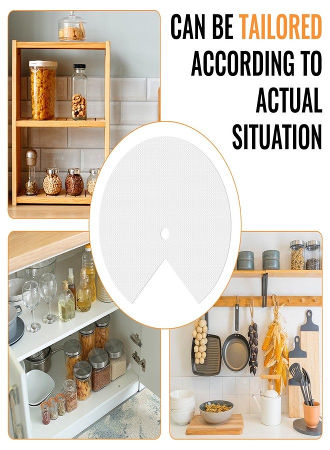 Innconee 2 Pcs Lazy Susan Shelf Liner 31 Inch EVA Lazy Susan Shelf Liner Non-Adhesive Protection Mats for Cabinet Fridge Refrigerator Pantry Sink Cupboard Storage (Diamond Pattern,White) - Image 5