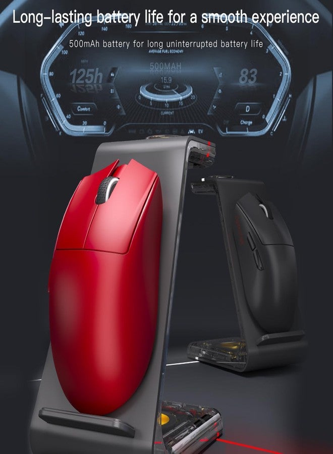 Darmoshark فأرة الألعاب اللاسلكية دارموشارك N5، ثلاثية الوضع 2.4G/USB-C/Bluetooth حتى 26000DPI، مستشعر بصري PAW3395، فأرات ألعاب الكمبيوتر مع 7 أزرار قابلة للبرمجة، مناسبة لنظامي ويندوز وماك، 500mAh-R - Image 4