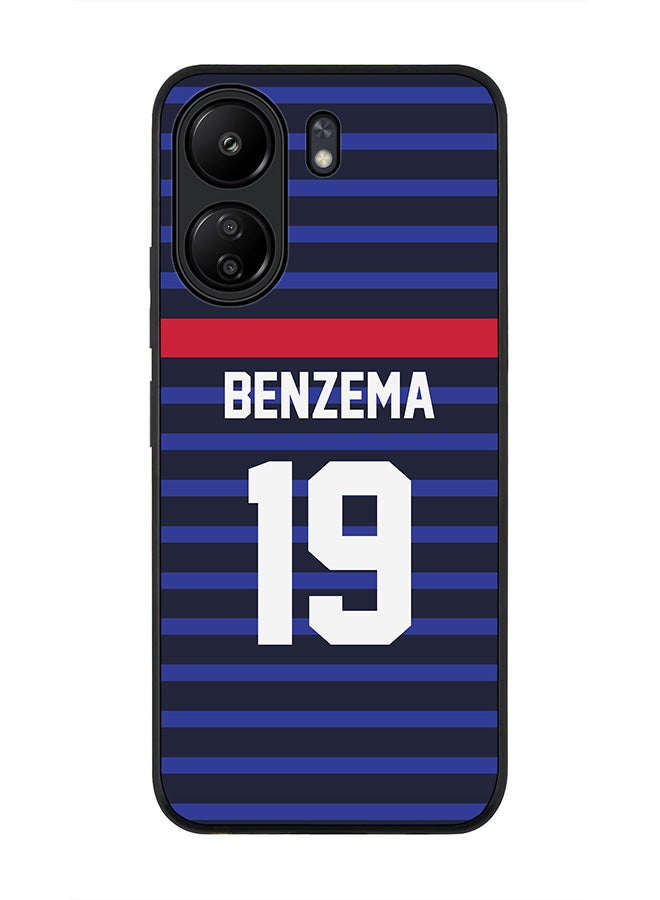 Stylizedd Rugged Black edge case for Xiaomi Poco C65, Slim fit Soft Case Flexible Thin Cover- Football Team-France, Player Name-Benzema - Image 1