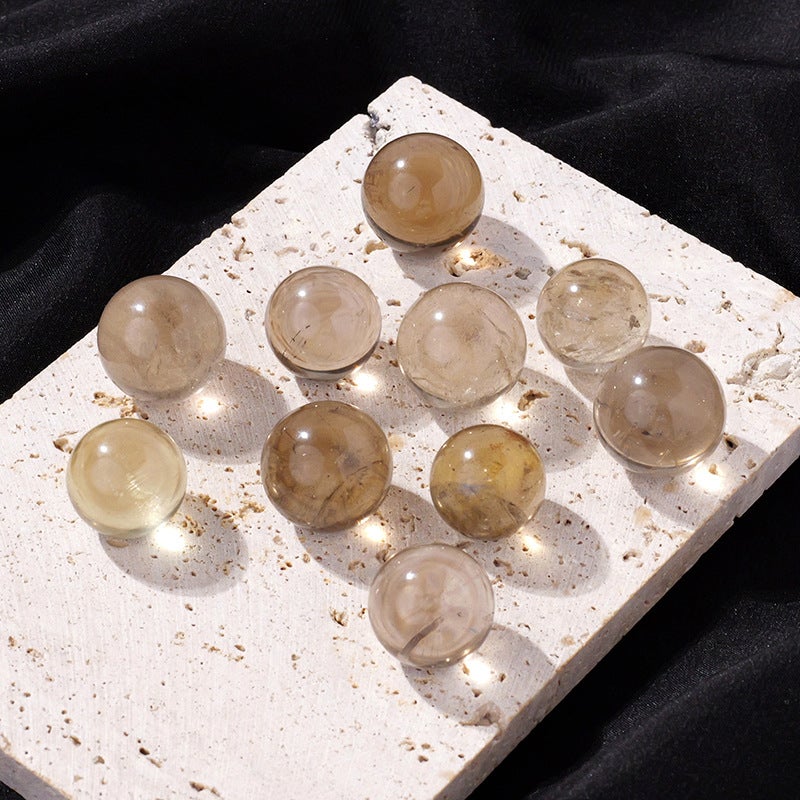 Runyangshi Natural Tea Crystal Colorful Crystal Ball Smoke Crystal Raw Stone Seven-Color Glittering Flower Seven-Star Array Feng Shui Ornament Wholesale - Image 1