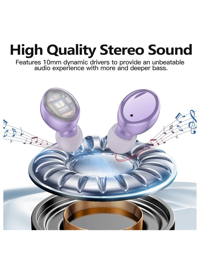 lekikpo Lekikpo Bluetooth 5.3 Wireless Earbuds, S8 Deep Bass Hi-fi Stereo Headset with Microphone in-Ear Call Noise Canceling Bluetooth Headphones, Immersive Premium Sound Ear Buds for iPhone, Android  - Image 5