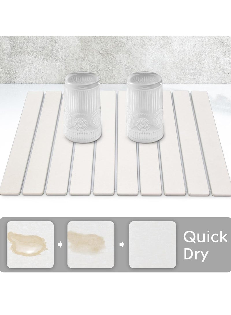 Bukela Extral Large Stone Dish Drying Mats for Kitchen Counter, Quick Dry Collapsible Dish Mat, Eco-Friendly Absorbent Diatomaceous Earth Mats for Dishes Bottles, 60cm(L)×40cm(W), Match Any Countertop - Image 2