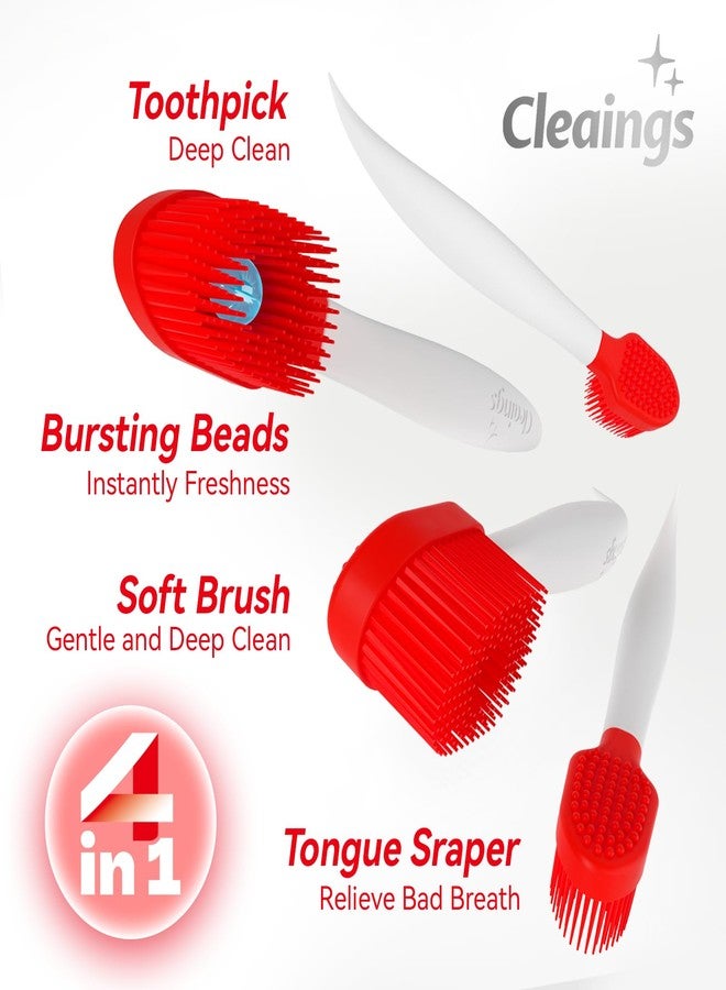 cleaings فرش أسنان صغيرة من كلينجز® - فرش أسنان للاستخدام مرة واحدة مع حبيبات تنظيف ومعجون أسنان وعود تنظيف للعمل أو السفر، 20 قطعة - بنكهة النعناع (عبوة واحدة) - Image 5
