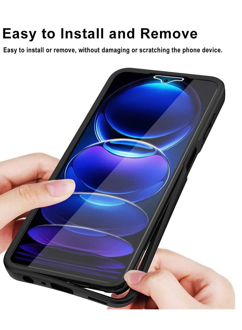 عام الحالة لهاتف شاومي ريدمي نوت ١٢ برو/ ١٢ برو بلس/ ١٣ برو بلس مع حامي الشاشة، حافظة كاملة للجسم مع حماية ناعمة ضد الصدمات - Image 4