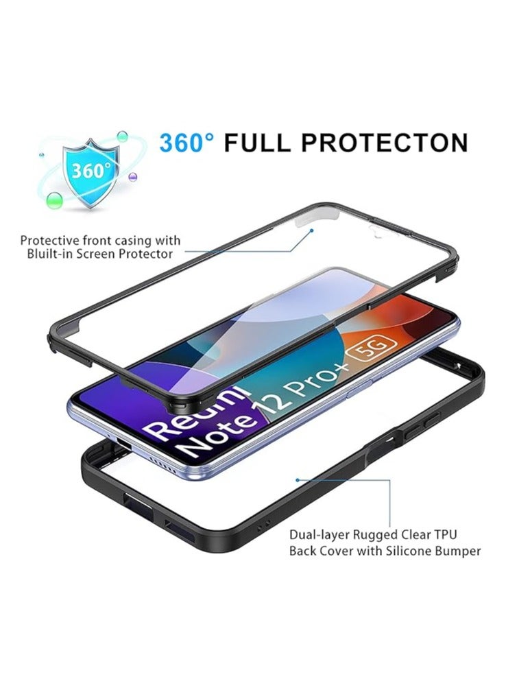 عام الحالة لهاتف شاومي ريدمي نوت ١٢ برو/ ١٢ برو بلس/ ١٣ برو بلس مع حامي الشاشة، حافظة كاملة للجسم مع حماية ناعمة ضد الصدمات - Image 3