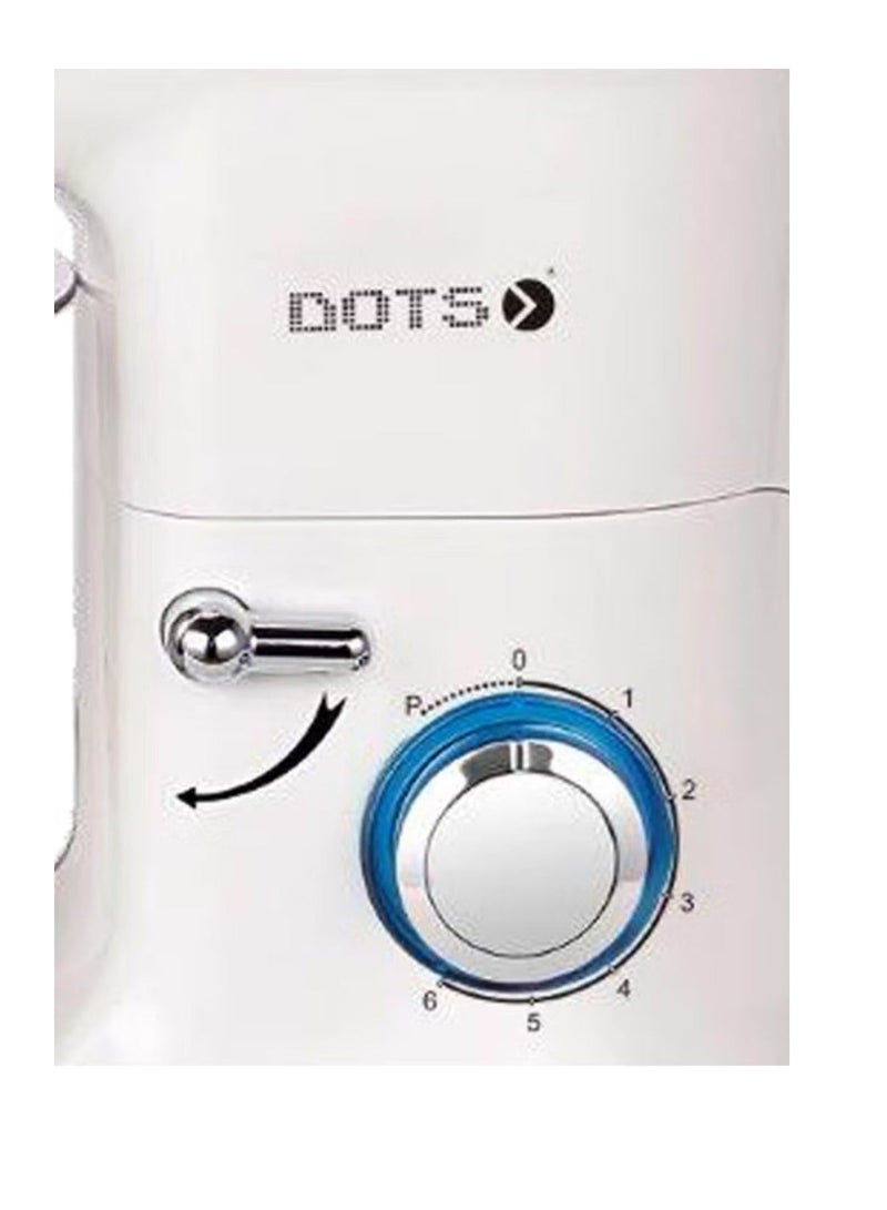 دوتس عجانة بقاعدة 6 سرعات محسنة للخلط مع وعاء من الستنانلس ستيل - أبيض - Image 3