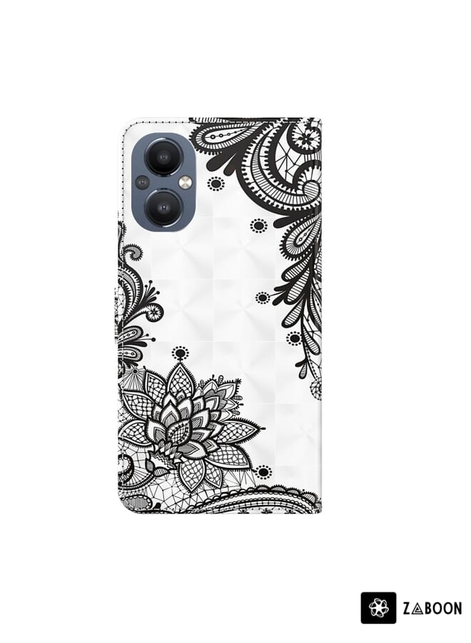 Zaboon Protective Case Cover For OnePlus Nord N20 5G / OPPO A96 5G 3D Painting Pattern Flip Leather - Image 3
