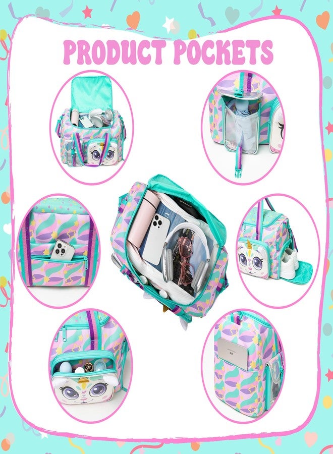 Oruiji Kids Duffle Bag Girls Travel Bag for Kids Overnight Bag for Girls Dance Bag for Girls Weekender Bag Gym Bag with Shoe Compartment - Image 3