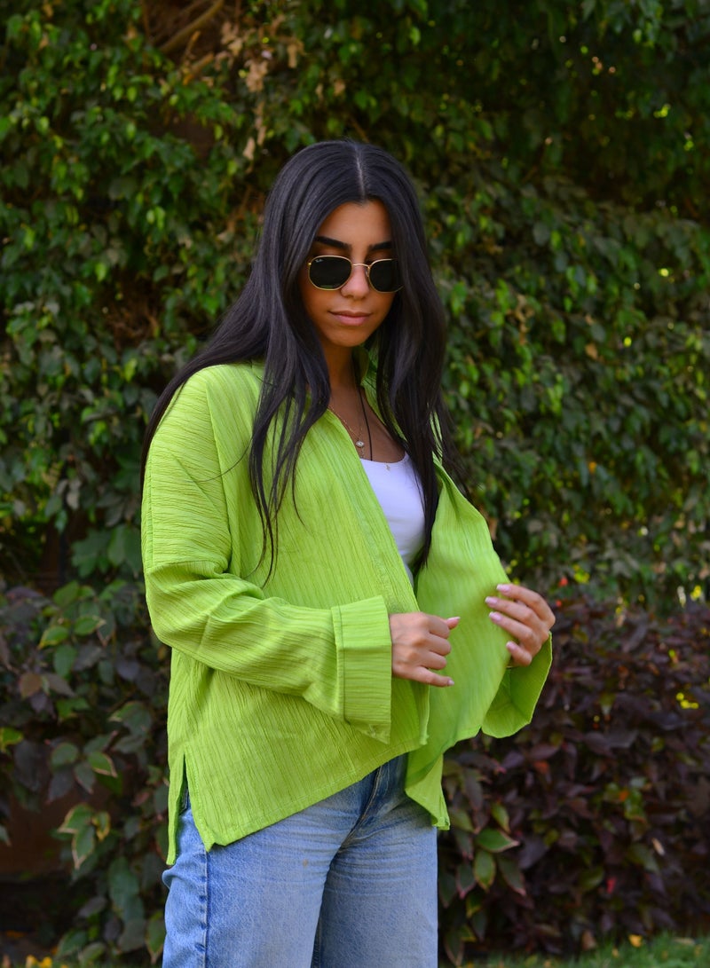 اسيا قميص كروشيه اخضر تفاحي - Image 2