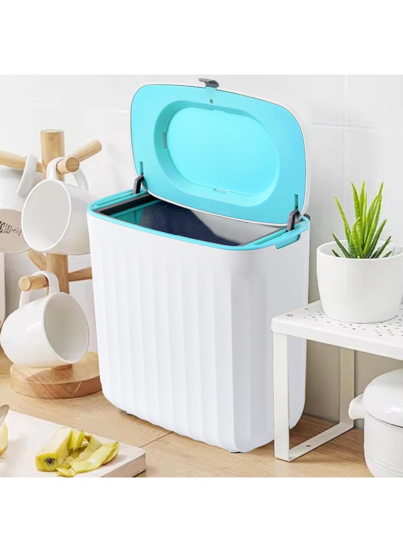 Kuber Industries Kuber Industries Plastic 8L Hanging Kitchen Trash Can With Lid Wall Mounted Dustbin For Bathroom Kitchen Cabinet Door Hanging Storage Bucket Garbage Bin for Toilet  - Image 1