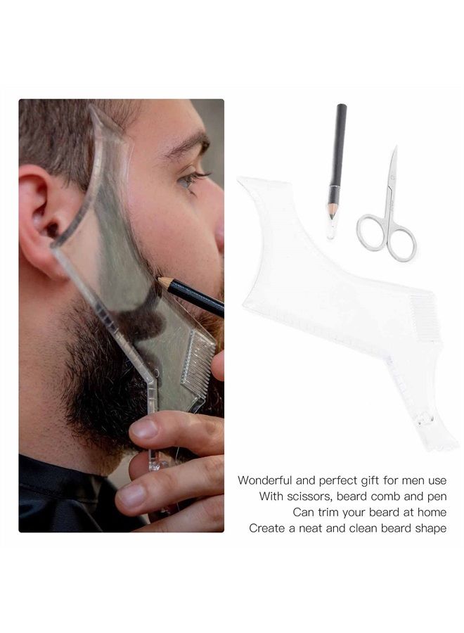 Beard Shaper Beard Shaping Tool Set for Men, 3pcs Beard Lineup Guide Template Men's Beard Shaping Tool for Styling and Edging Jaw Cheek Neck Line