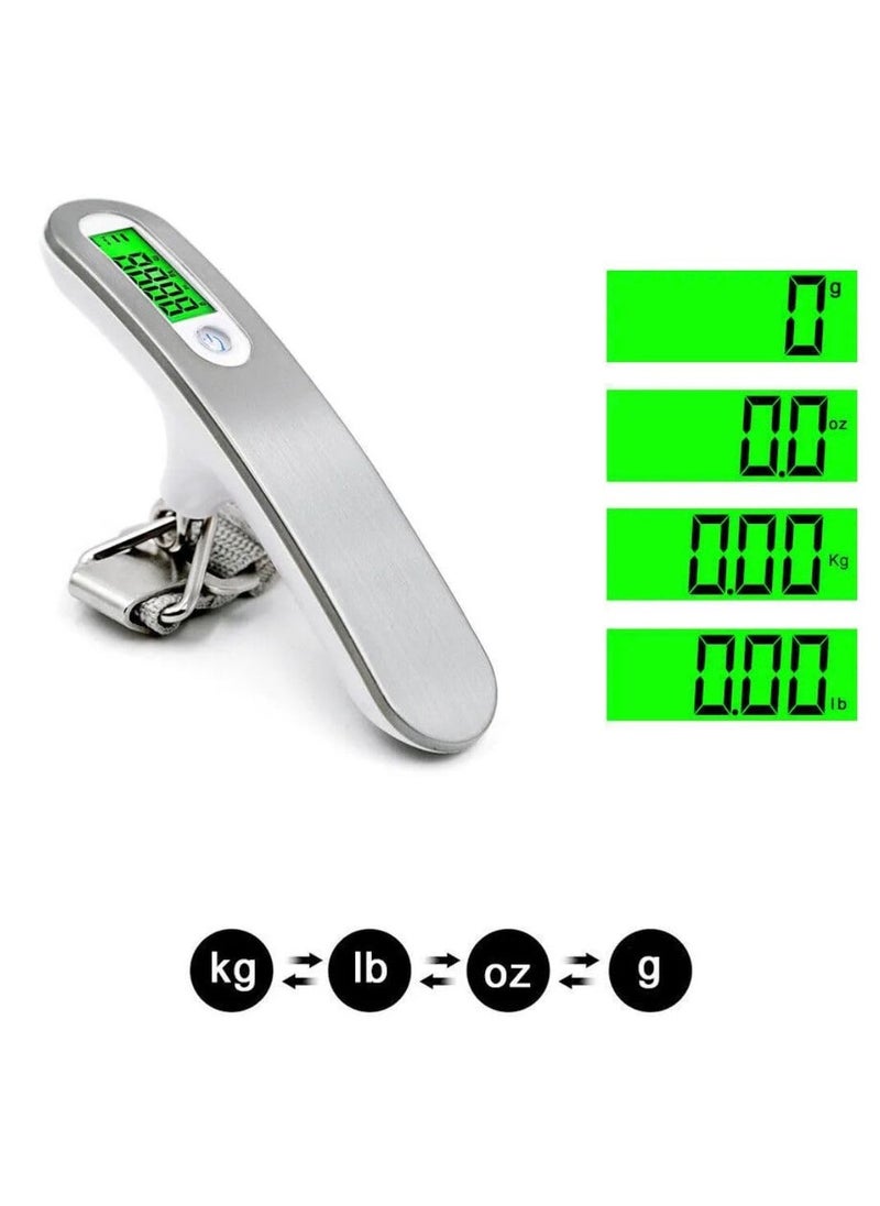 Generic - Digital Hanging Luggage Scale Portable Handheld Baggage Scale For Travel Suitcase Scale For Traveling With Lcd Display 50Kg/110Lb with a Passport cover included - Image 1