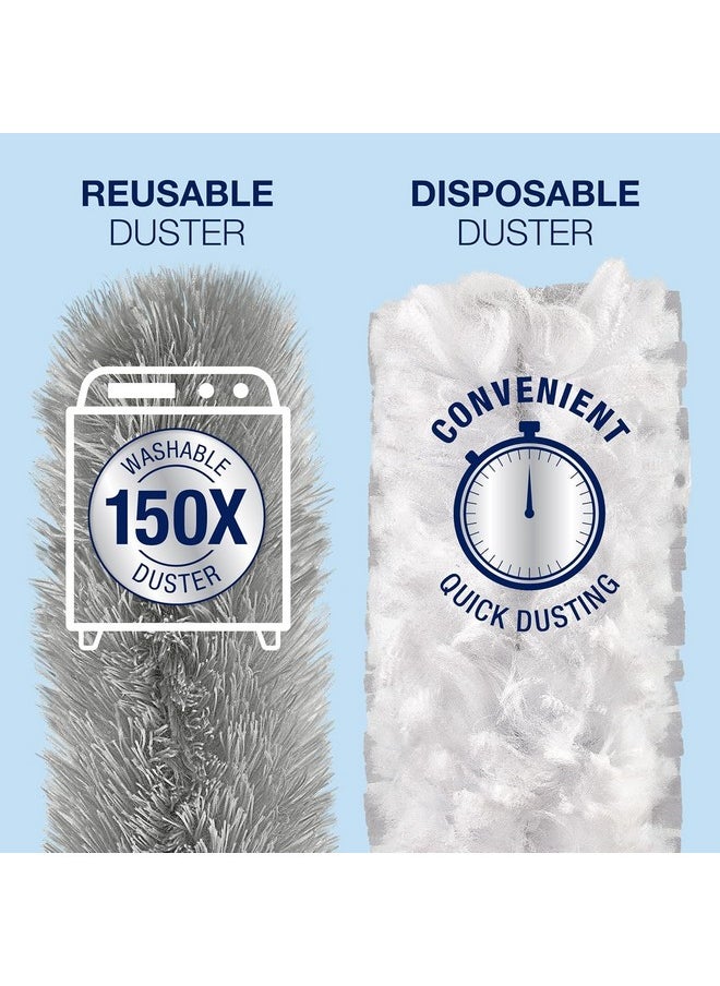 Bona High Performance Dusting System - 1 Extendable Handle, 3 Disposable Dusters, 1 Reusable Duster, & 1 Storage Bag - Extendable Dusting Kit