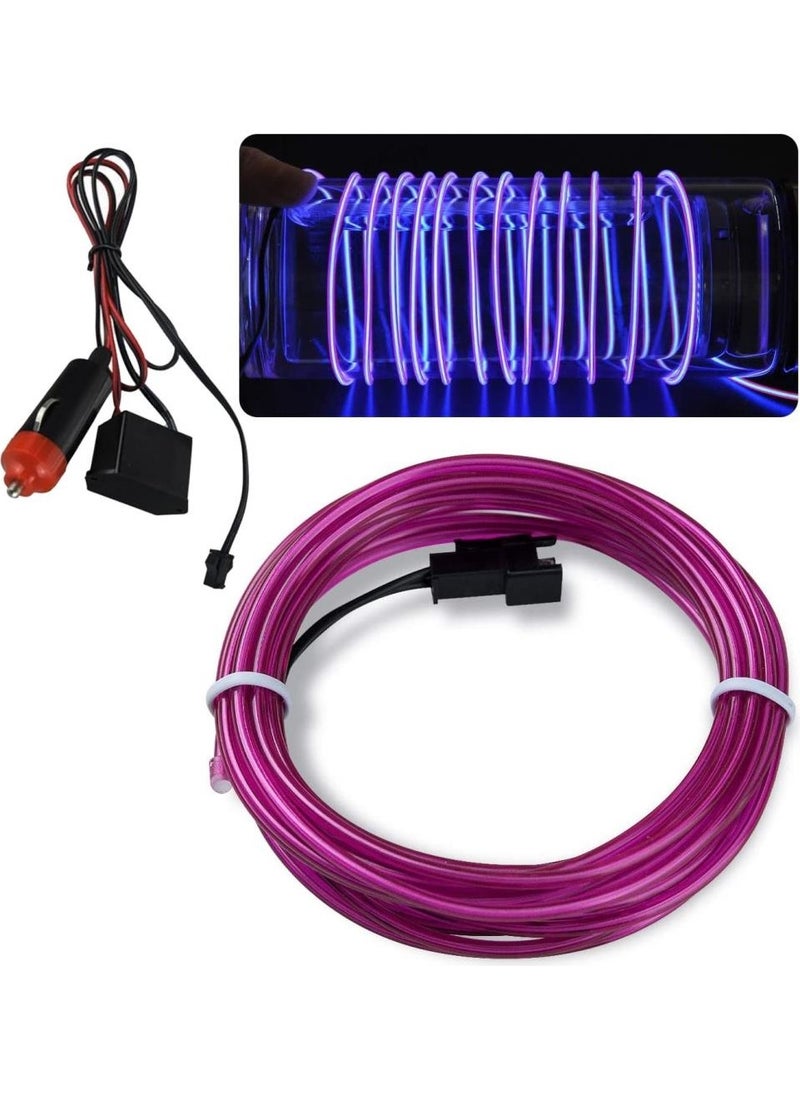Techmaster Interior Dashboard Strip LED Colored Rope Neon LED 5 Meters Purple  - Image 1
