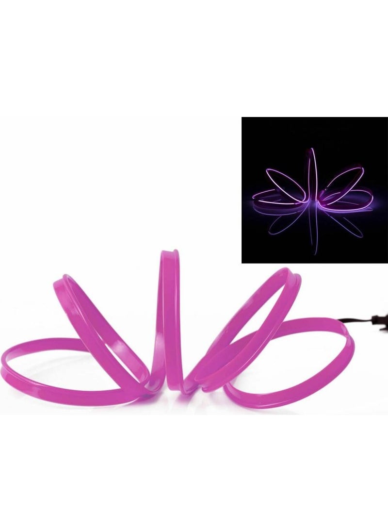 Techmaster Interior Dashboard Strip LED Colored Rope Neon LED 5 Meters Purple  - Image 3