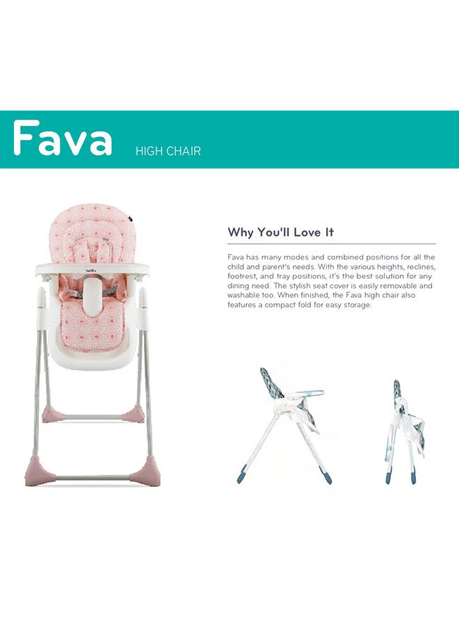 evenflo Fava Compact High Chair 6m-36m, Pink