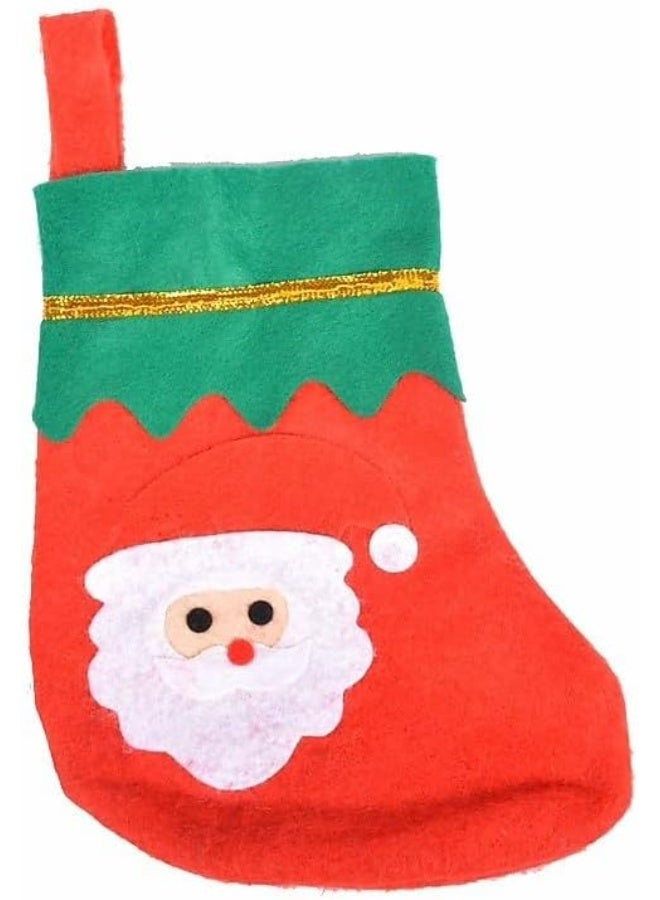 جوارب قماشية محشوة بتصميم بابا نويل – ديكور معلق للمنزل أو الحائط - Image 1