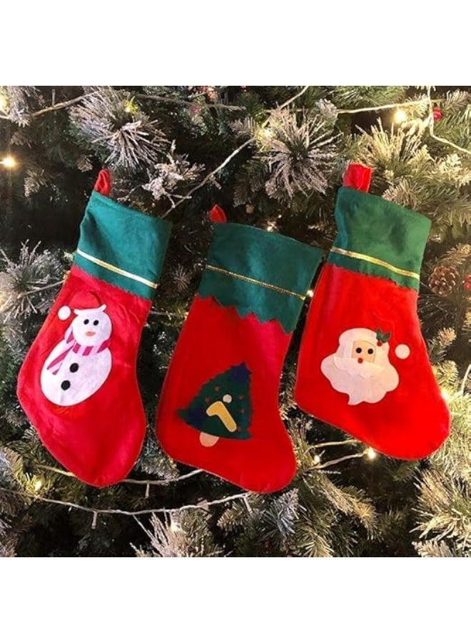 جوارب قماشية محشوة بتصميم بابا نويل – ديكور معلق للمنزل أو الحائط - Image 5