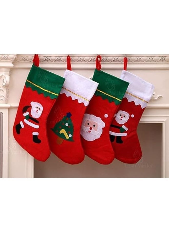 جوارب قماشية محشوة بتصميم بابا نويل – ديكور معلق للمنزل أو الحائط - Image 3