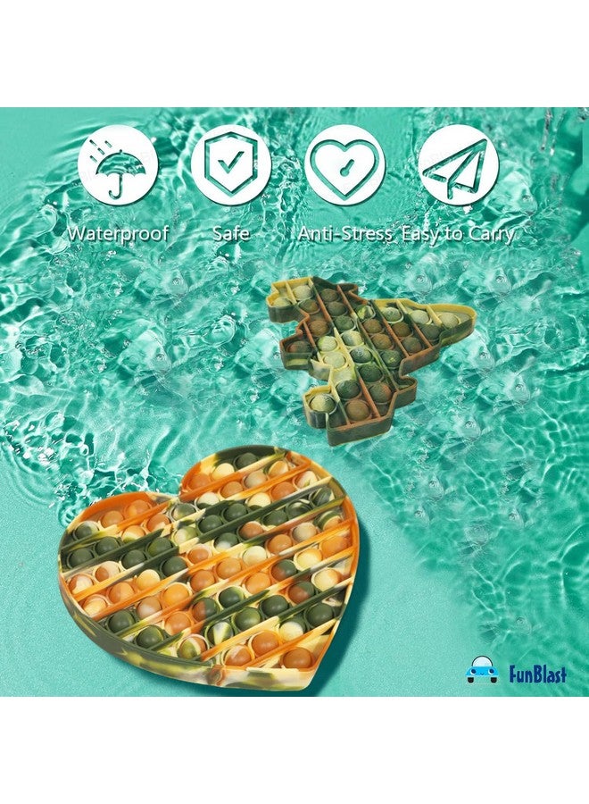 FunBlast Pop It - Popit Game, Poppet for Kids, Pop It Toy, Pop It Toys for Kids, Pop It Fidget Toy, Pop It Big, Jumbo Heart & Jet Pop it Fidget Toy,Stress Relief Toys (Pack of 2 Pcs) - Image 2