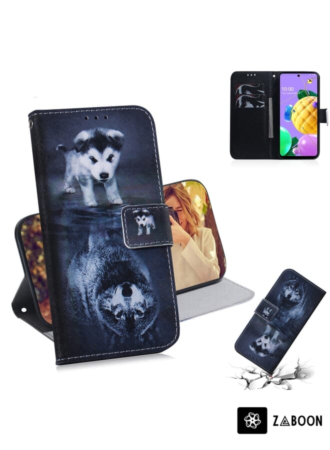 Zaboon Protective Case Cover For LG K62 / K52 / Q52 Coloured Drawing Horizontal Flip Leather Case, with Holder & Card Slots & Wallet - Image 1