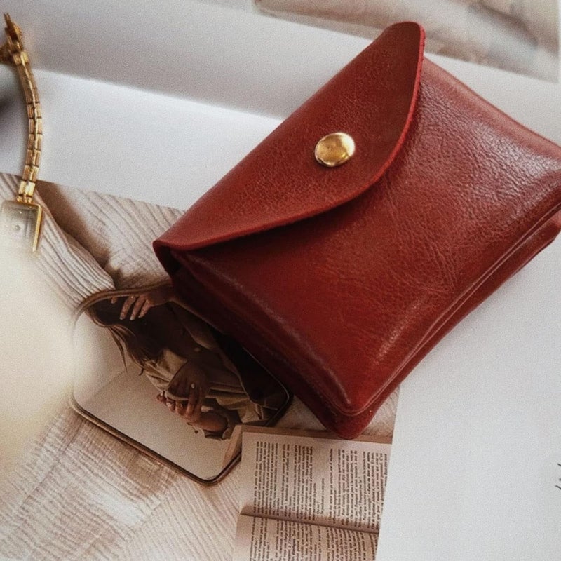 Lipsticks Bag Double Layer Clutch Change Purse Wallet Multipurpose Ladies For Brush Necklace Earring Lipsticks Makeu - Image 3